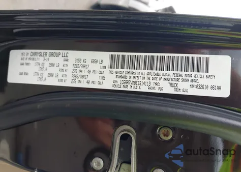 2014 Ram 1500 Laramie from USA, damaged, VIN 1C6RR7VM8ES314113